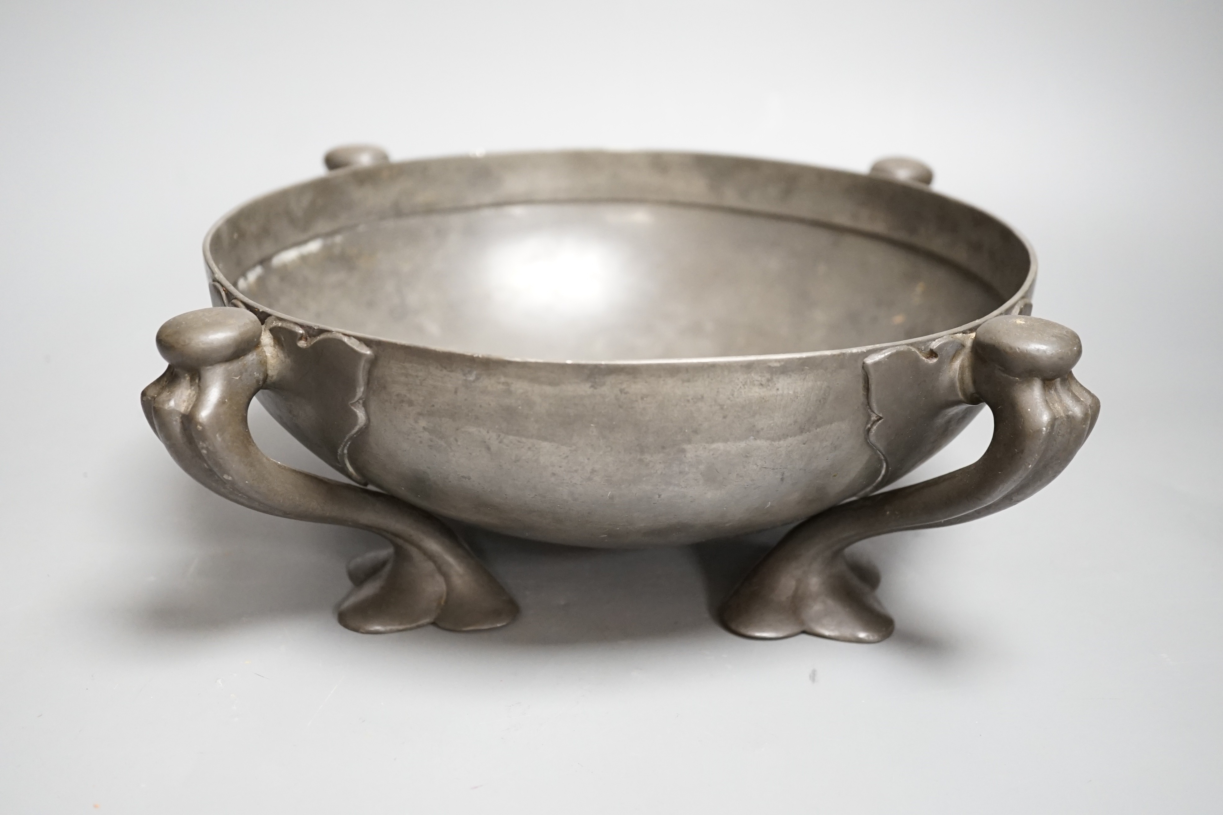 A Tudric pewter footed bowl, 26cms diameter